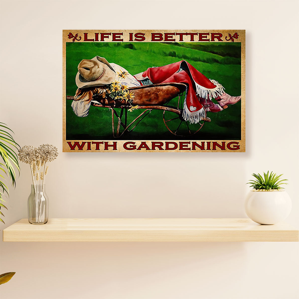 Gardening Poster Home Décor Wall Art | Life Is Better With | Gift for Gardener, Plants Lover