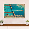 Swimming Poster Room Wall Art | Swim To Escape this World | Gift for Swimmer