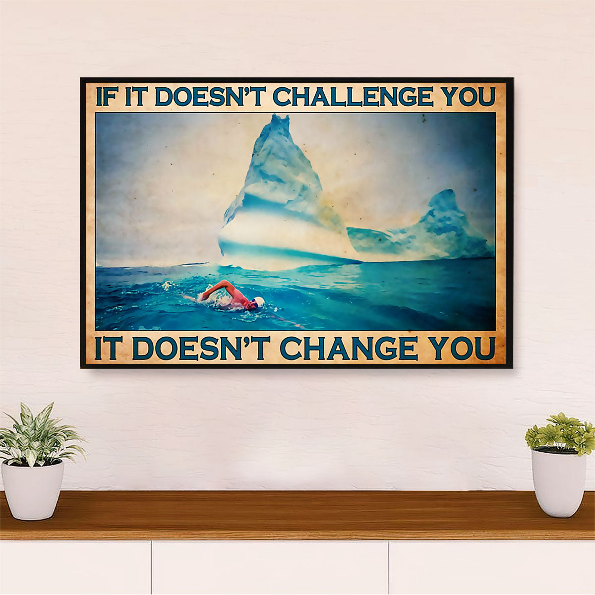 Swimming Poster Room Wall Art | Inspirational Quote | Gift for Swimmer