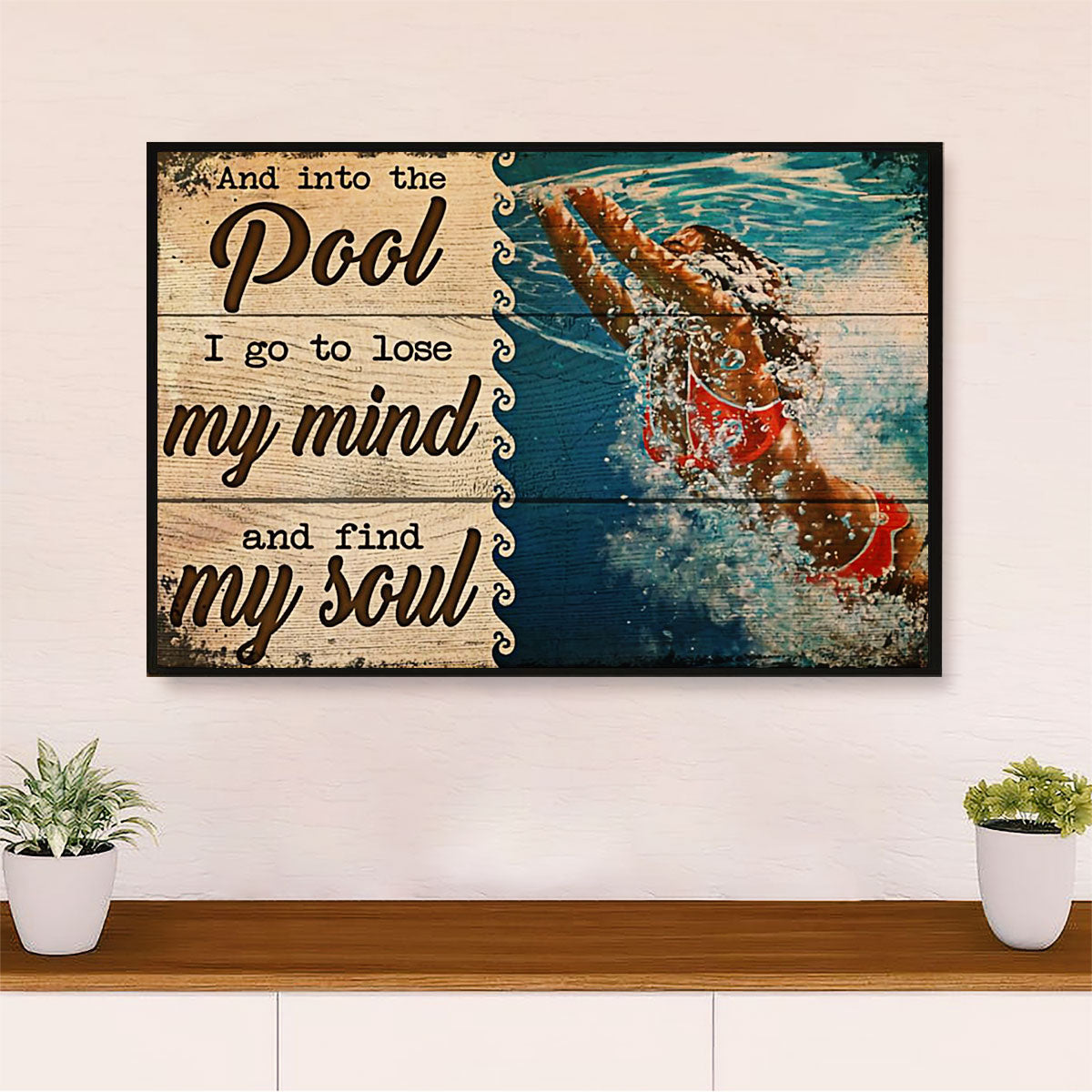 Swimming Poster Room Wall Art | Lose My Mind | Gift for Swimmer