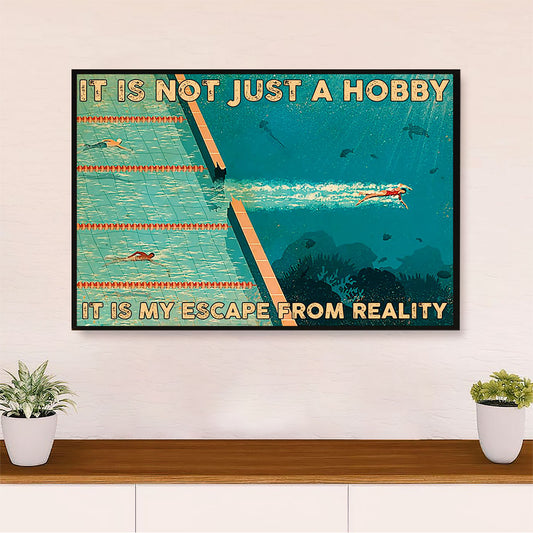 Swimming Poster Room Wall Art | My Escape From Reality | Gift for Swimmer