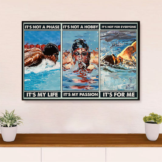 Swimming Poster Room Wall Art | It's My Life | Gift for Swimmer