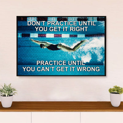 Swimming Poster Room Wall Art | Practice Swimming | Gift for Swimmer