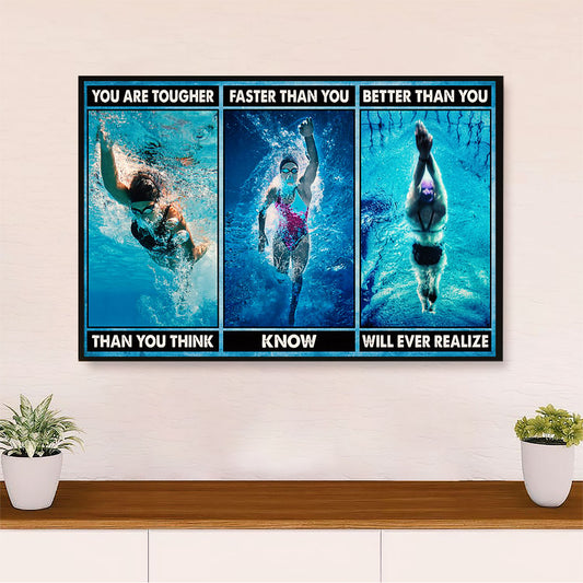 Swimming Poster Room Wall Art | Inspirational Quote for You | Gift for Swimmer