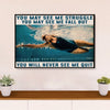Swimming Poster Room Wall Art | Never See Me Quit | Gift for Swimmer