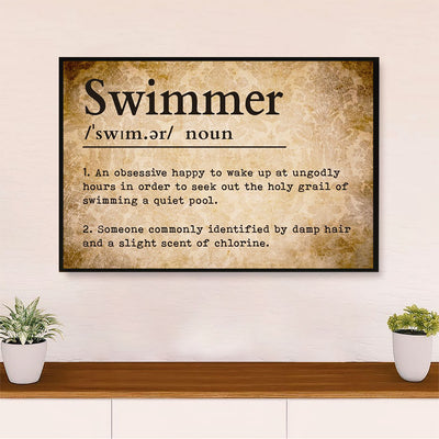 Swimming Poster Room Wall Art | Swimmer Definition | Gift for Swimmer