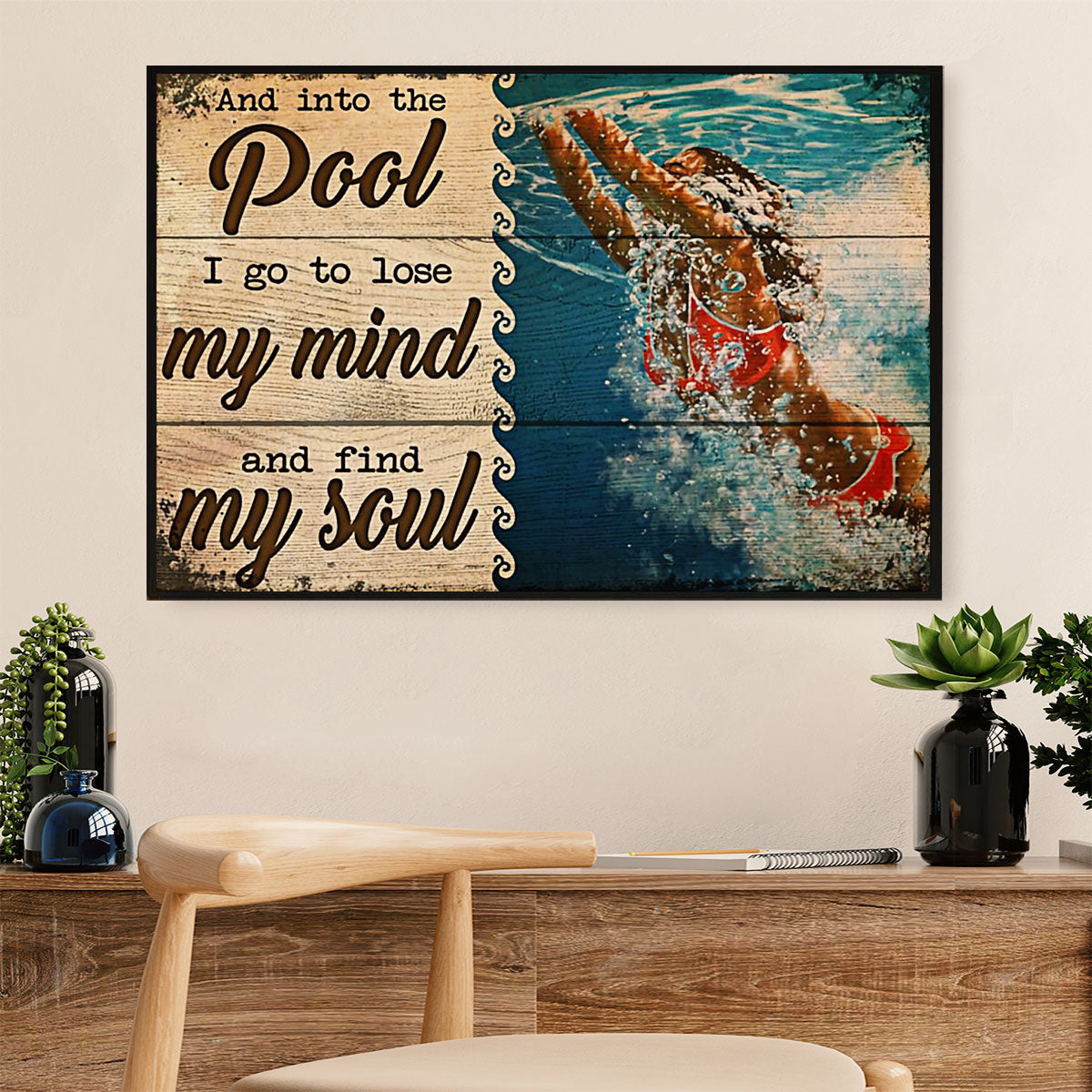 Swimming Poster Room Wall Art | Lose My Mind | Gift for Swimmer