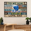 Swimming Poster Room Wall Art | From Dad To My Son | Gift for Swimmer