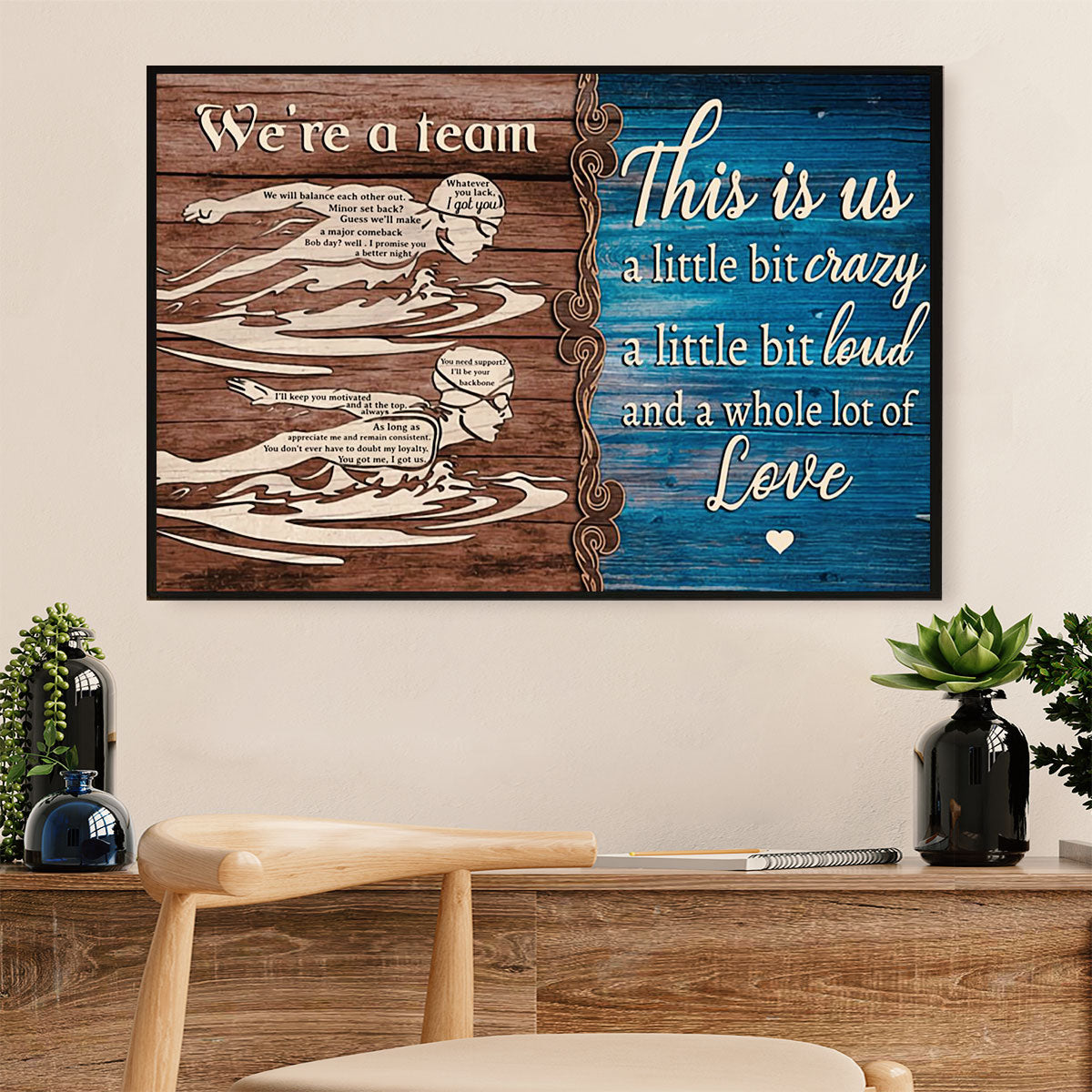 Swimming Poster Room Wall Art | Couple Swimmer | Gift for Swimmer