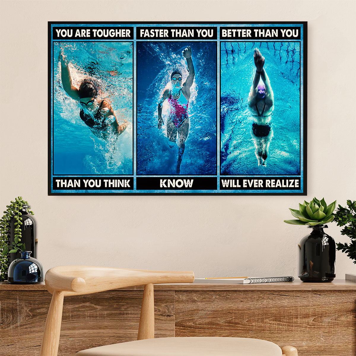 Swimming Poster Room Wall Art | Inspirational Quote for You | Gift for Swimmer
