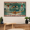 Swimming Poster Room Wall Art | Don’t Stop When Tired | Gift for Swimmer