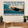 Swimming Poster Room Wall Art | Never See Me Quit | Gift for Swimmer