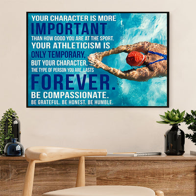 Swimming Poster Room Wall Art | Honest Humble | Gift for Swimmer