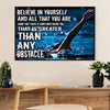 Swimming Poster Room Wall Art | Greater than Any Obstacle | Gift for Swimmer