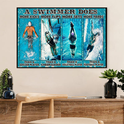 Swimming Poster Room Wall Art | Swimmer Does More | Gift for Swimmer