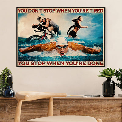 Swimming Poster Room Wall Art | Stop When You're Done | Gift for Swimmer