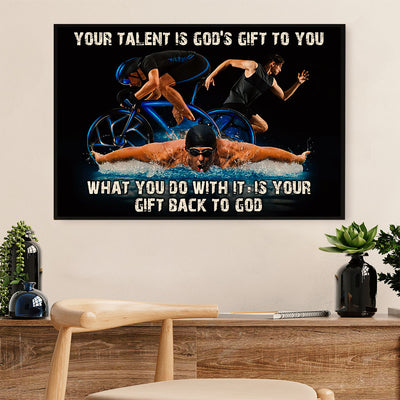 Swimming Poster Room Wall Art | God's Gift | Gift for Swimmer