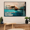 Swimming Poster Room Wall Art | Better Than Yesterday | Gift for Swimmer