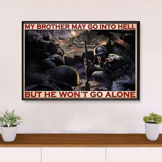 US Army Military Canvas Wall Art Prints | We Won't Go Alone | American Independence Day Gift for Soldiers