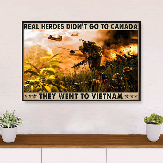 US Army Military Canvas Wall Art Prints | Real Heroes | American Independence Day Gift for Soldiers