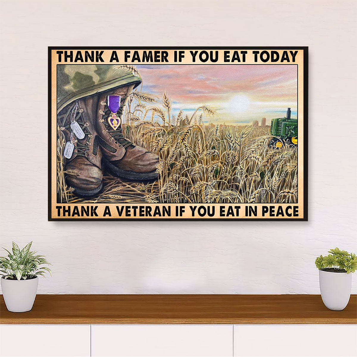 US Army Military Canvas Wall Art Prints | Thank A Veteran | American Independence Day Gift for Soldiers