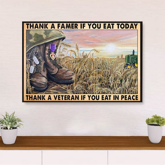 US Army Military Canvas Wall Art Prints | Thank A Veteran | American Independence Day Gift for Soldiers