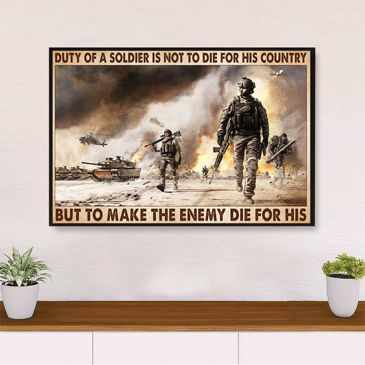 US Army Military Canvas Wall Art Prints | Duty Of A Soldier | American Independence Day Gift for Soldiers