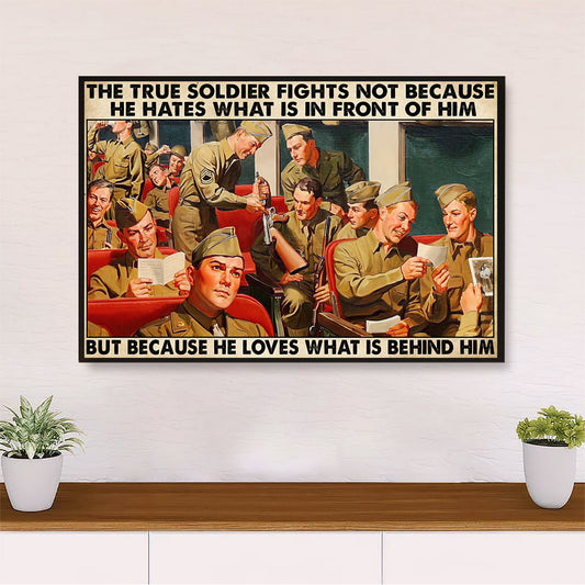 US Army Military Canvas Wall Art Prints | True Soldier | American Independence Day Gift for Soldiers