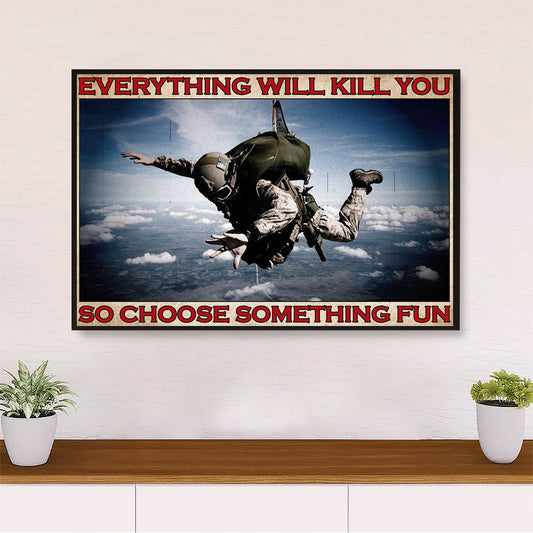 US Army Military Canvas Wall Art Prints | Choose Something Fun | American Independence Day Gift for Soldiers