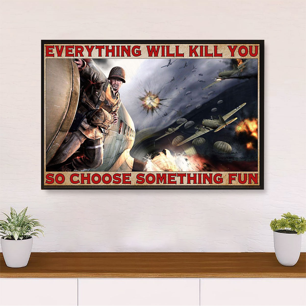 US Army Military Canvas Wall Art Prints | Choose Something Fun | American Independence Day Gift for Soldiers