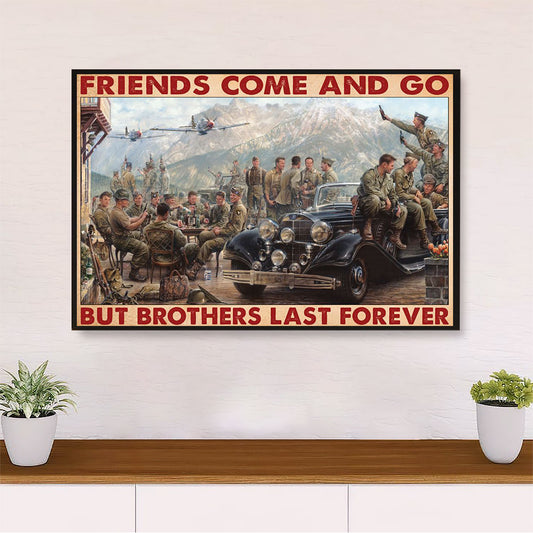 US Army Military Canvas Wall Art Prints | Brothers Last Forever | American Independence Day Gift for Soldiers