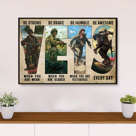 US Army Military Canvas Wall Art Prints | Be Strong Be Brave | American Independence Day Gift for Soldiers