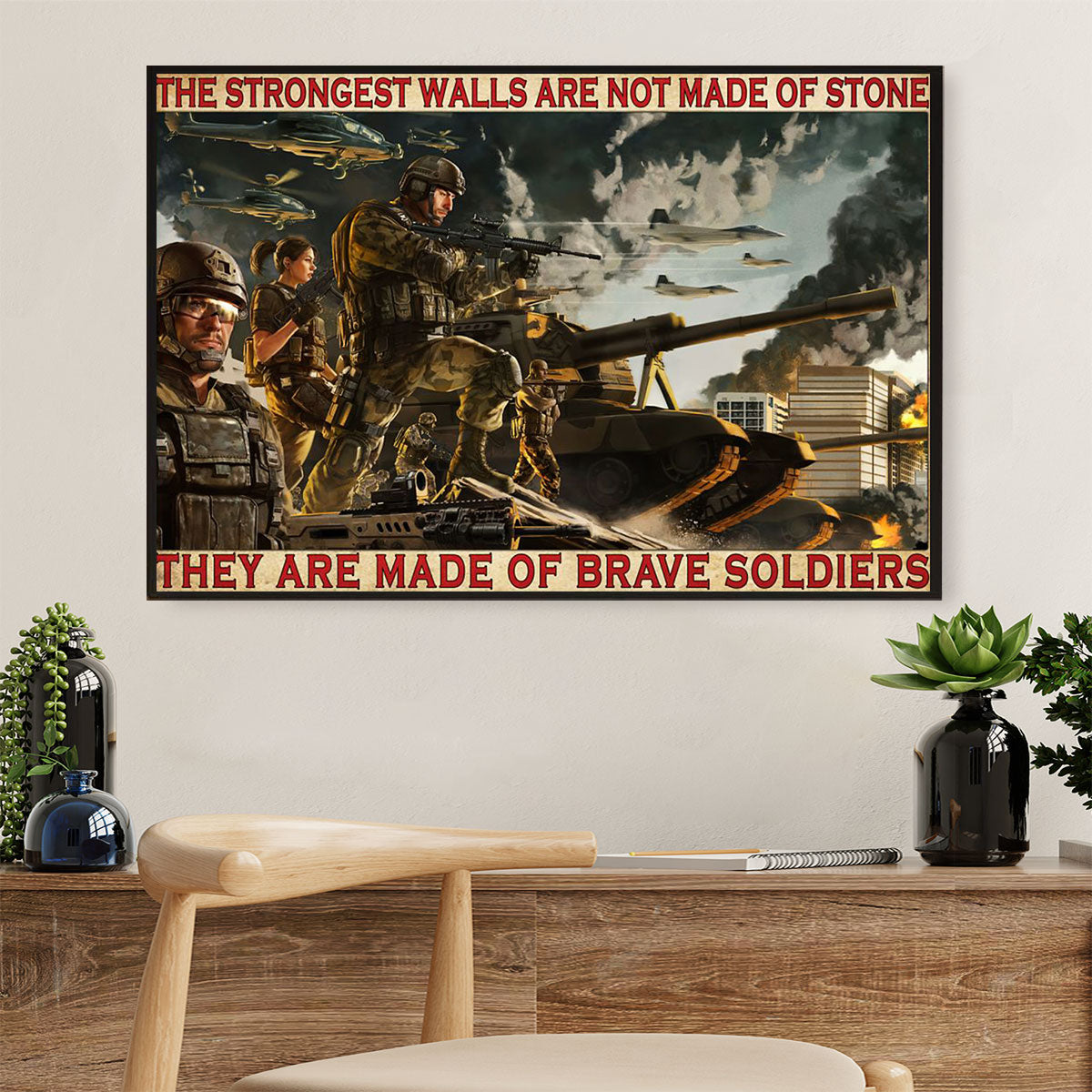US Army Military Canvas Wall Art Prints | Brave Soldiers | American Independence Day Gift for Soldiers