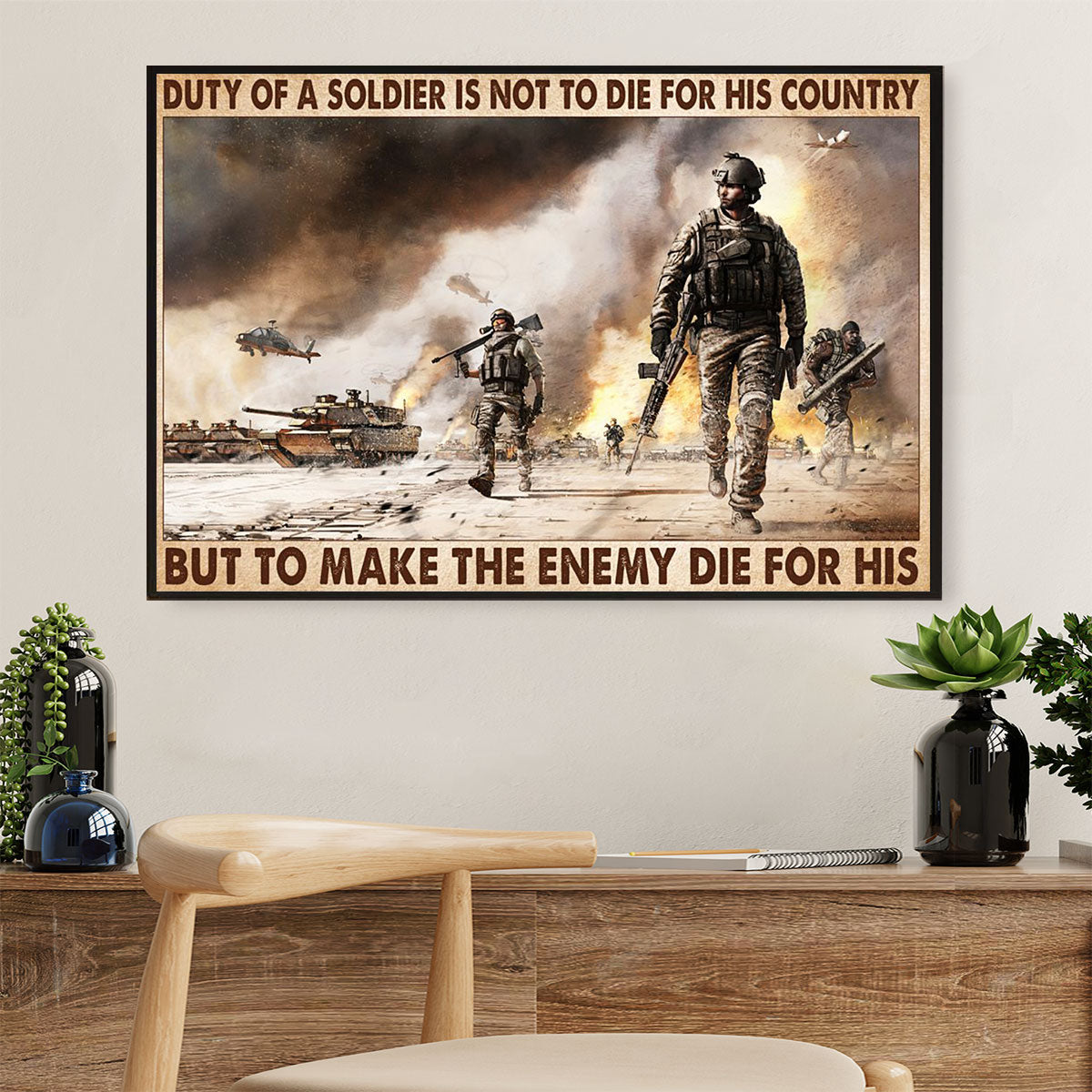 US Army Military Canvas Wall Art Prints | Duty Of A Soldier | American Independence Day Gift for Soldiers