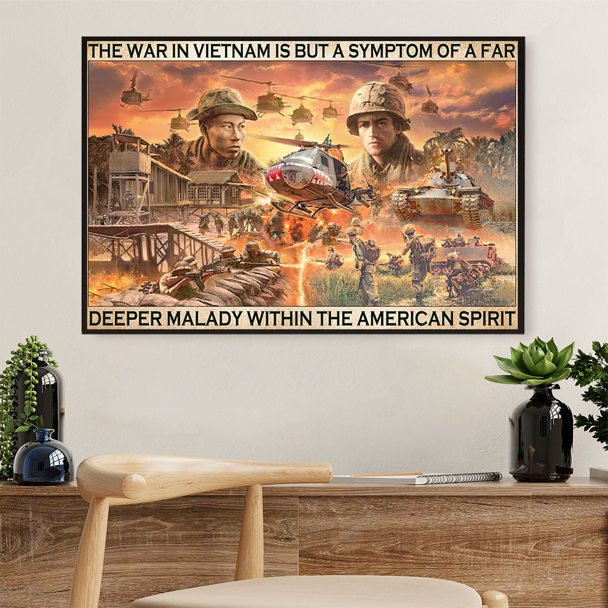 US Army Military Canvas Wall Art Prints | War In Vietnam | American Independence Day Gift for Soldiers