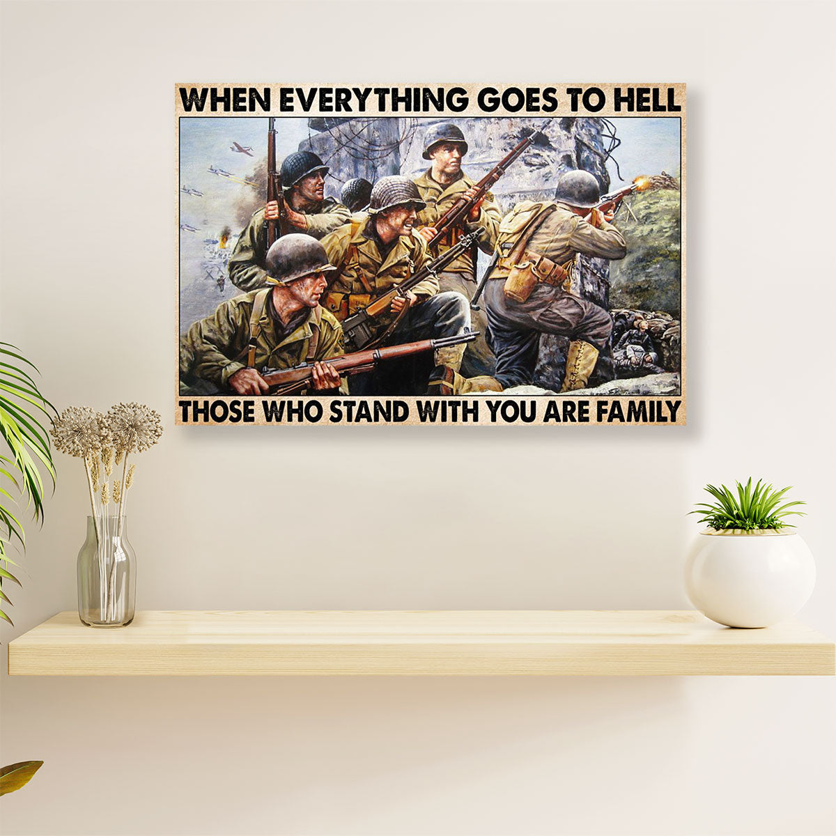 US Army Military Canvas Wall Art Prints | Family Brothers | American Independence Day Gift for Soldiers