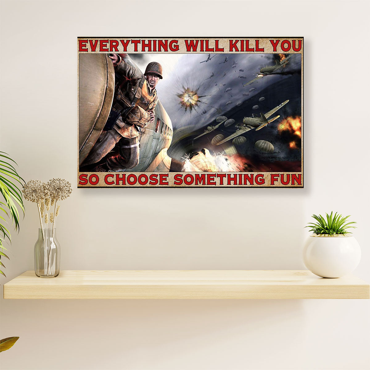 US Army Military Canvas Wall Art Prints | Choose Something Fun | American Independence Day Gift for Soldiers