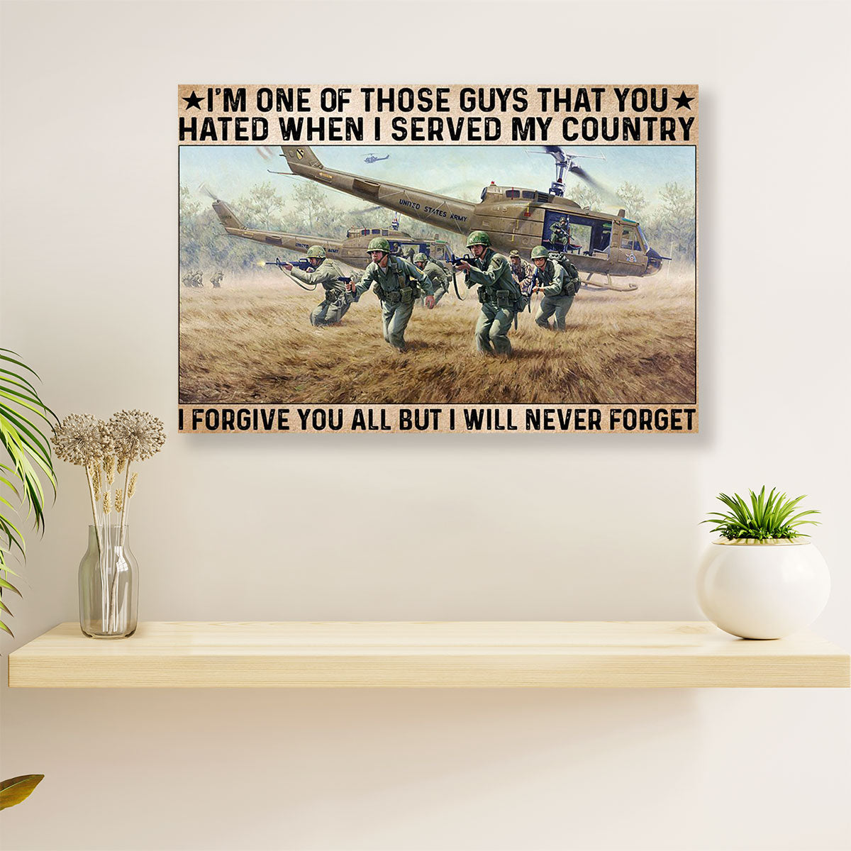 US Army Military Canvas Wall Art Prints | Brothers Soldiers | American Independence Day Gift for Soldiers