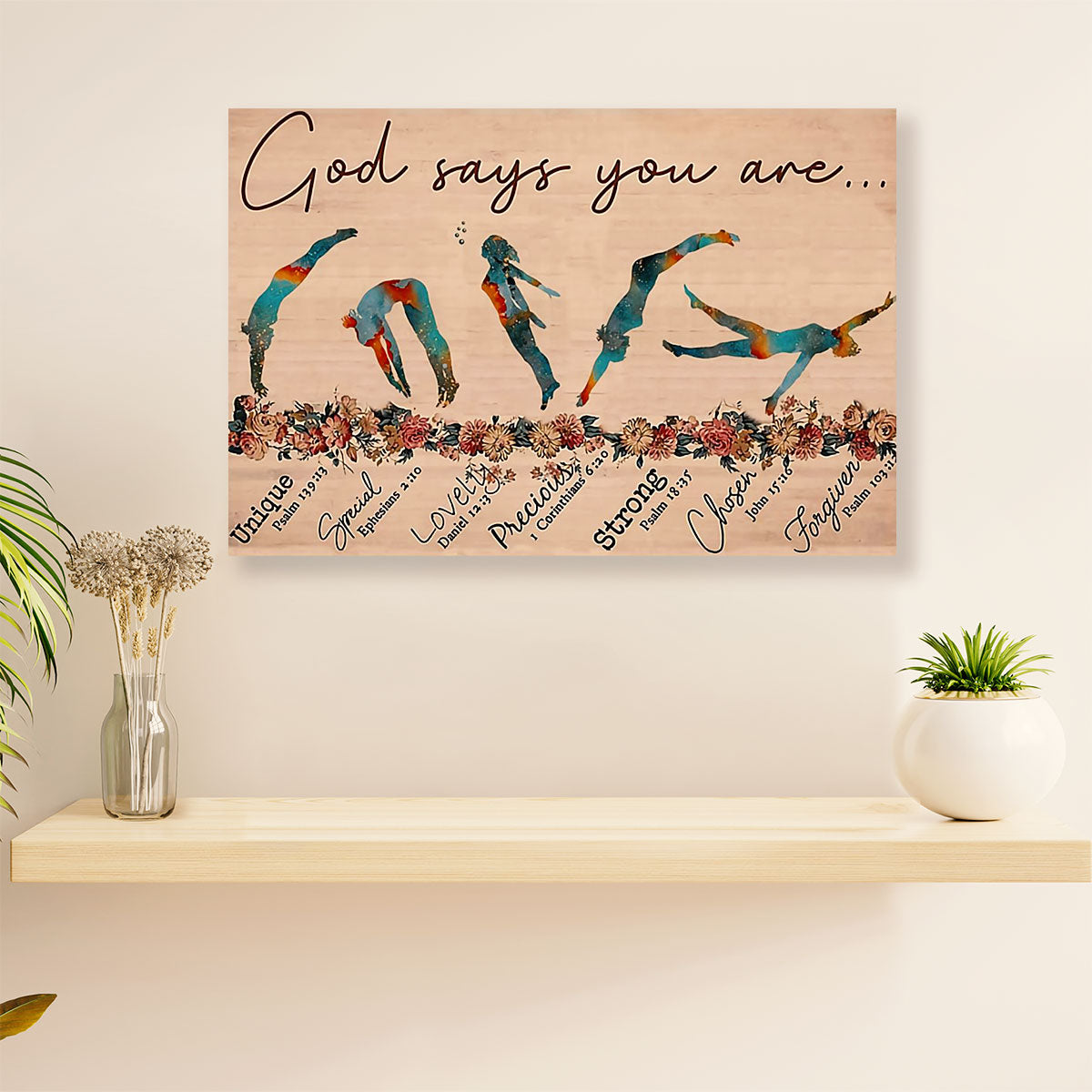 Swimming Poster Room Wall Art | God Says | Gift for Swimmer