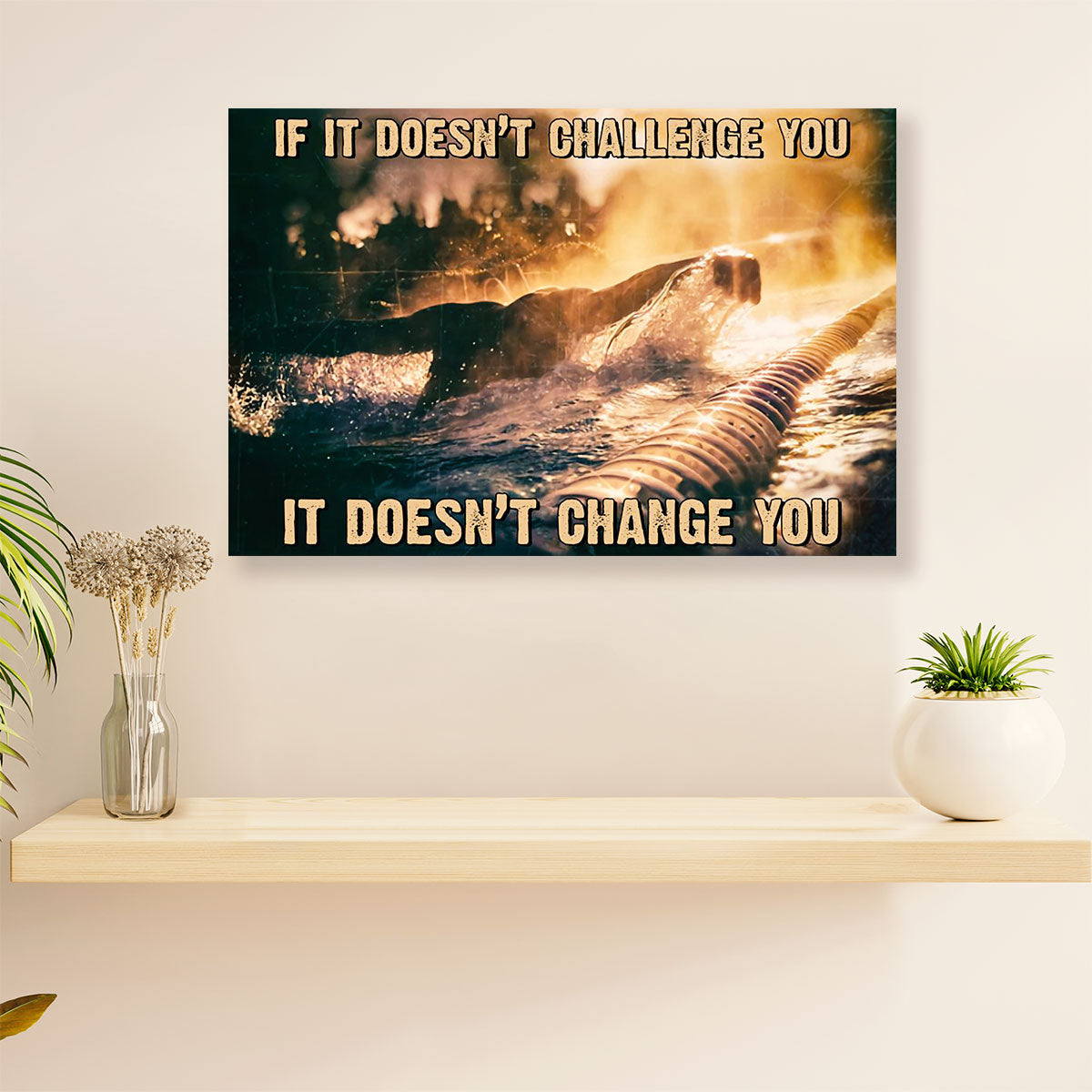 Swimming Poster Room Wall Art | Challenge | Gift for Swimmer