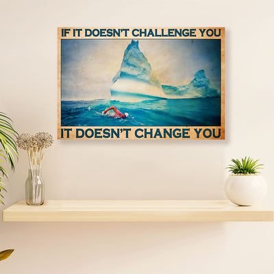 Swimming Poster Room Wall Art | Inspirational Quote | Gift for Swimmer