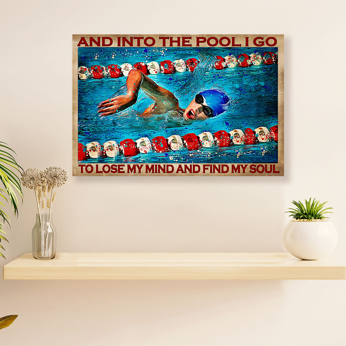 Swimming Poster Room Wall Art | Into The Pool | Gift for Swimmer