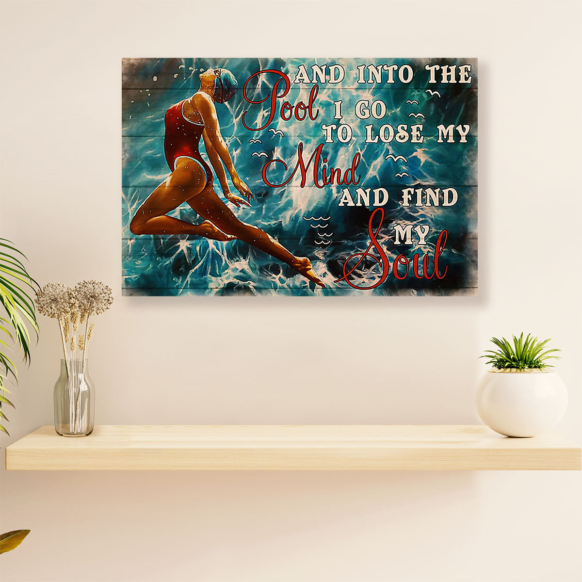 Swimming Poster Room Wall Art | Find My Soul | Gift for Swimmer