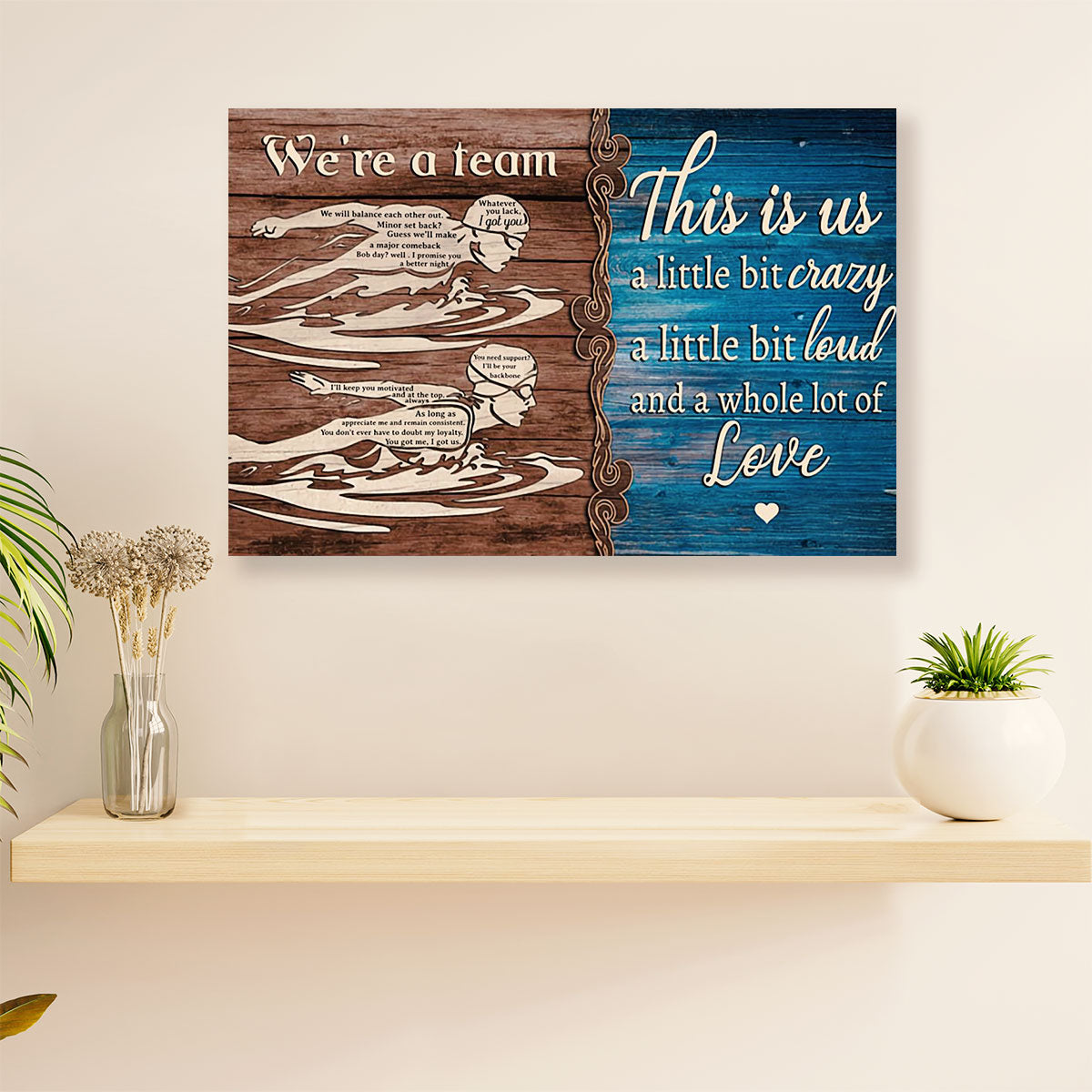 Swimming Poster Room Wall Art | Couple Swimmer | Gift for Swimmer