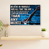Swimming Poster Room Wall Art | Greater than Any Obstacle | Gift for Swimmer