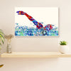 Swimming Poster Room Wall Art | Watercolor Swimmer | Gift for Swimmer
