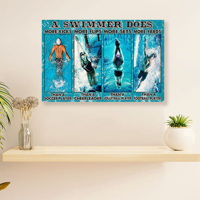 Swimming Poster Room Wall Art | Swimmer Does More | Gift for Swimmer