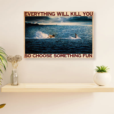 Swimming Poster Room Wall Art | Choose Something Fun | Gift for Swimmer