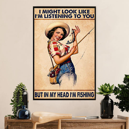 Fishing Poster Room Wall Art Prints | Funny Quote Fishing | Vintage Gift for Fisherman