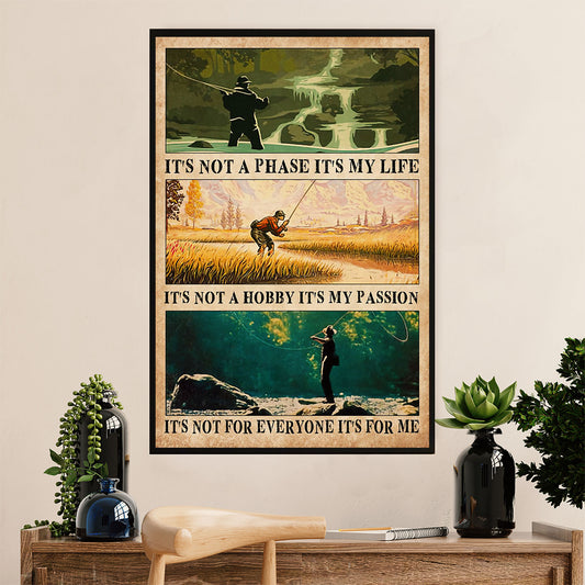 Fishing Poster Room Wall Art Prints | My Passion | Vintage Gift for Fisherman